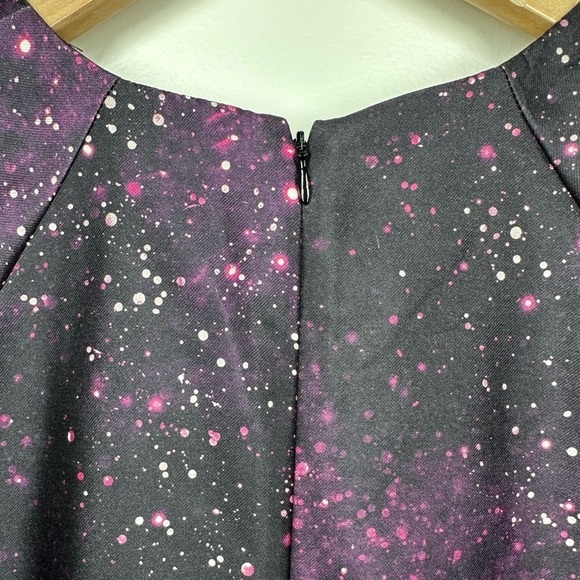 CLUB Monaco Black Ophelia Galaxy Print Silk Dress Size 00 - Picture 6 of 8